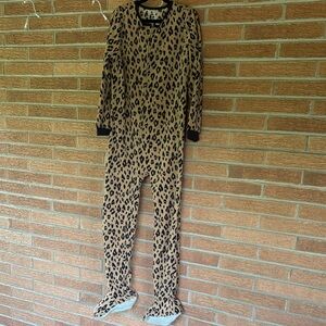 Carters size 12 leopard print fleece footed pajamas